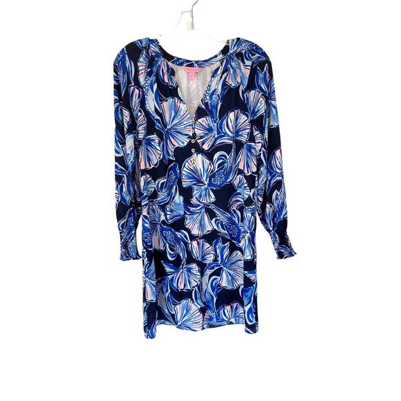 Lilly Pulitzer Twilight Blue Black Resort Scale Up Brynle Mini Dress Size XS - Picture 2 of 12